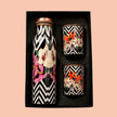 FlowerAura Enameled Copper Bottle & Tumblers' Set