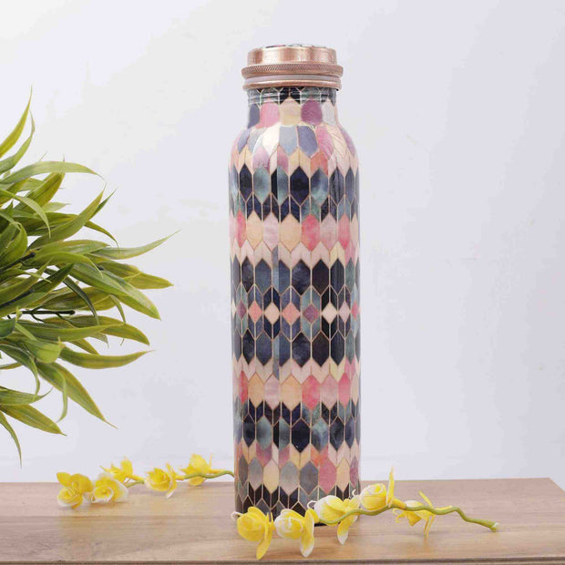 Geometric Tapestry Premium Copper Bottle
