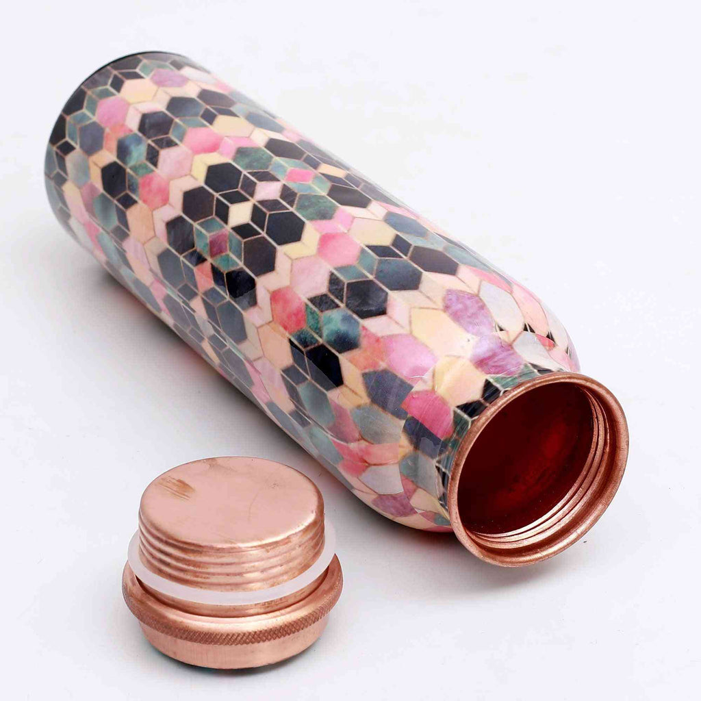 Geometric Tapestry Premium Copper Bottle - The Sundook