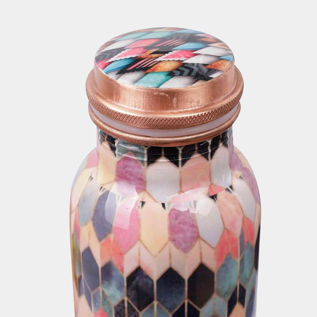 Geometric Tapestry Premium Copper Bottle - The Sundook