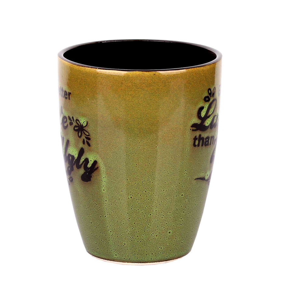 Glazed Coffee/Milk Mug - Better Late than Ugly (Green)