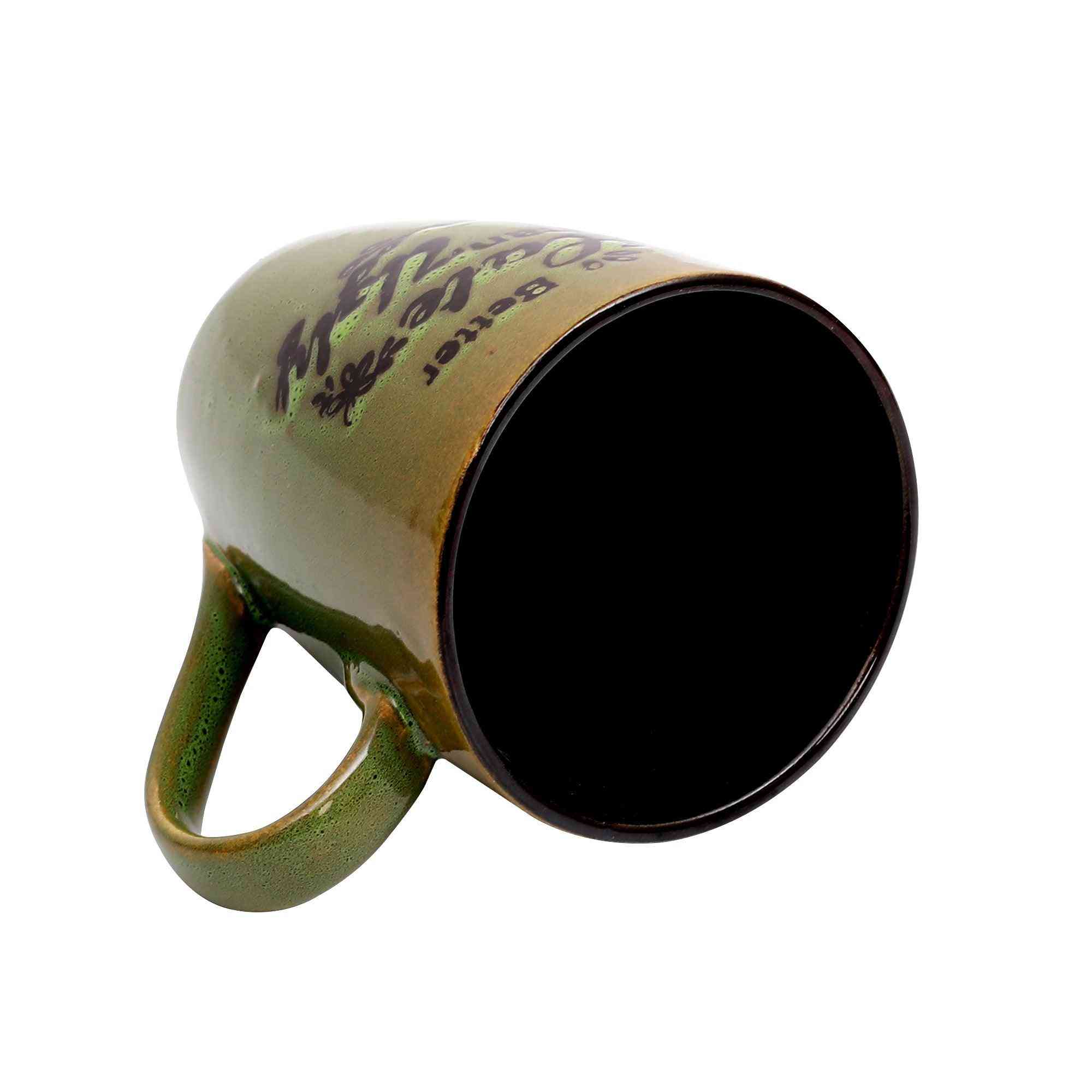 Glazed Coffee/Milk Mug - Better Late than Ugly (Green)