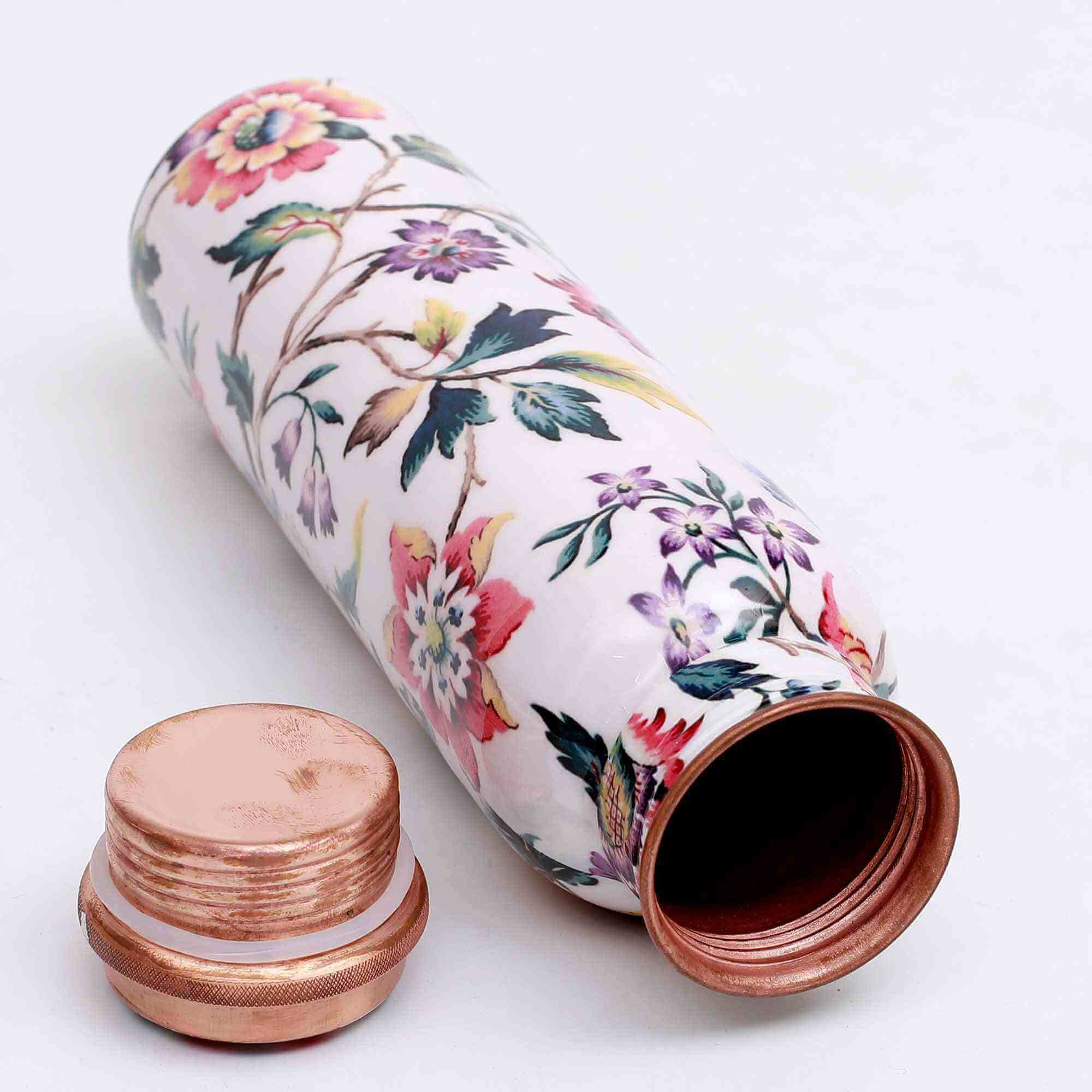 Loud Floral Print Premium Copper Bottle