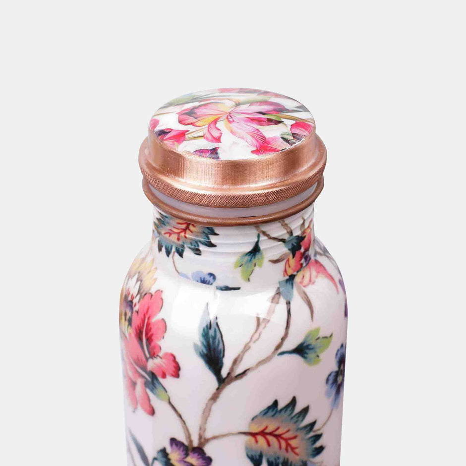 Loud Floral Print Premium Copper Bottle