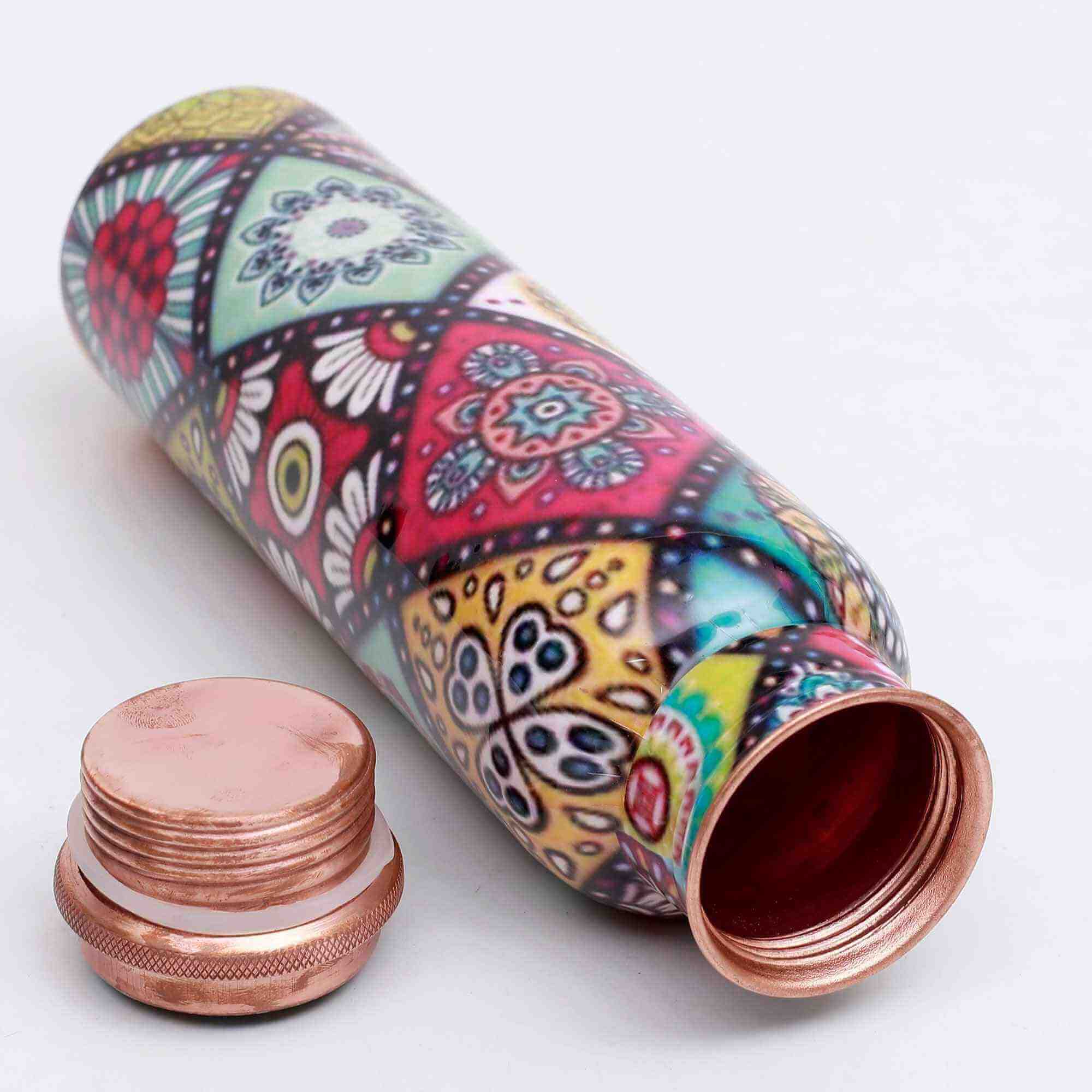 Mandala Rhombus Premium Copper Bottle