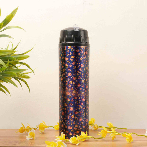 Mini Flowers Blue Copper Sipper Bottle