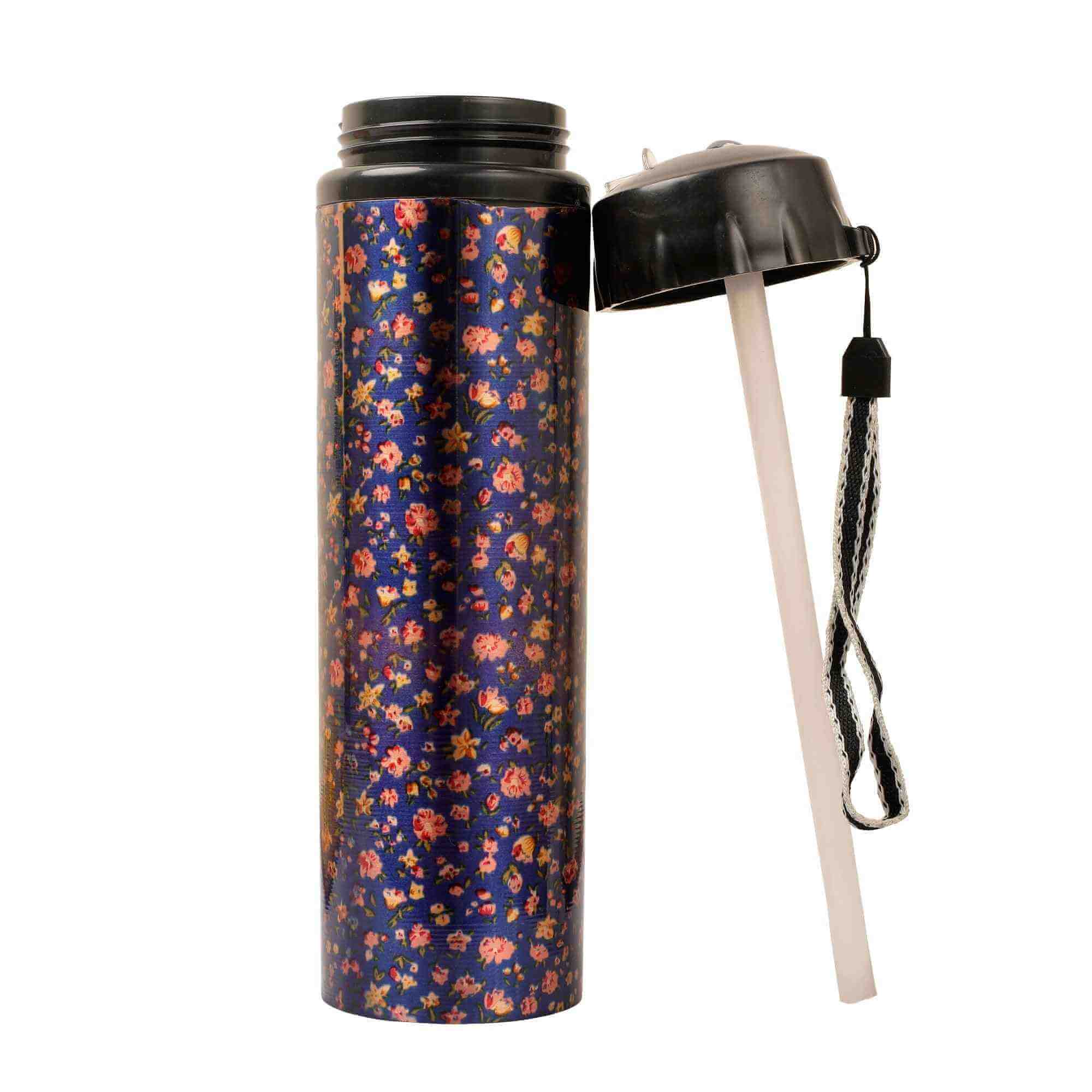 Mini Flowers Blue Copper Sipper Bottle