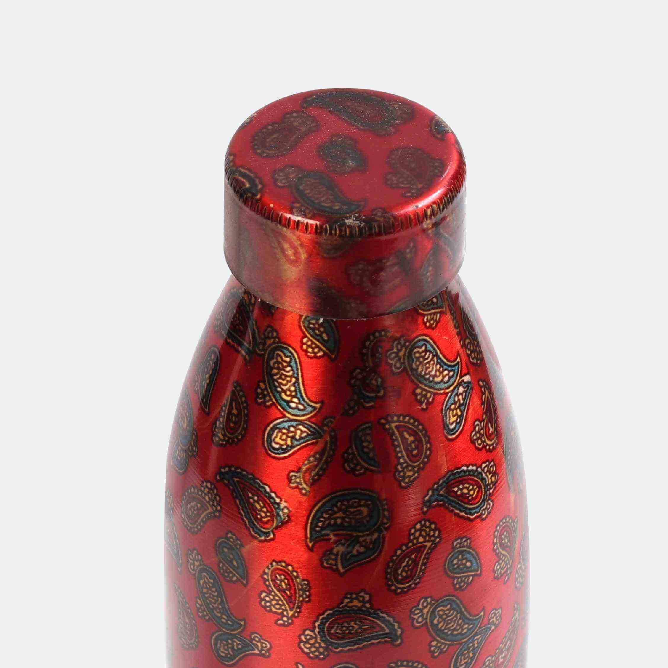 New Narrow Neck Printed Copper Bottle (Red)