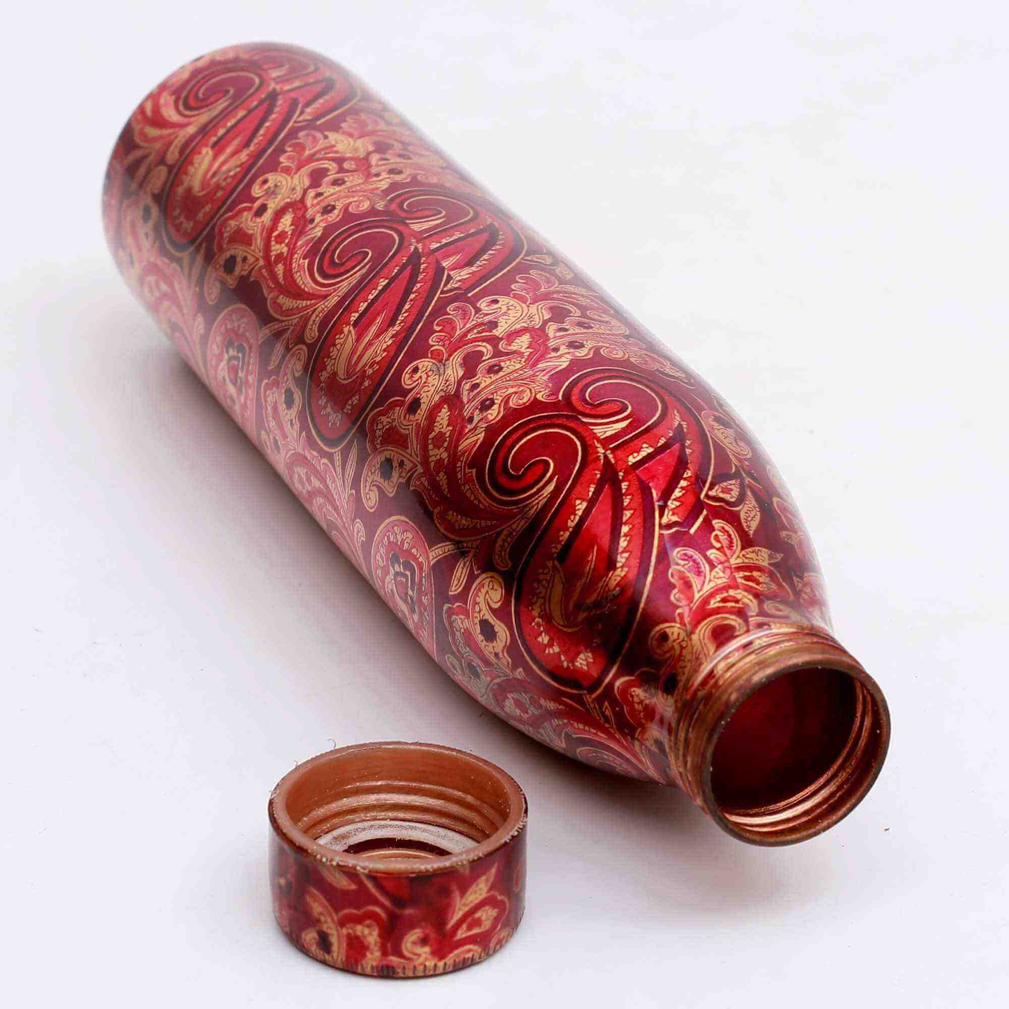 New Narrow Neck Printed Copper Bottle (Tyrian Purple)