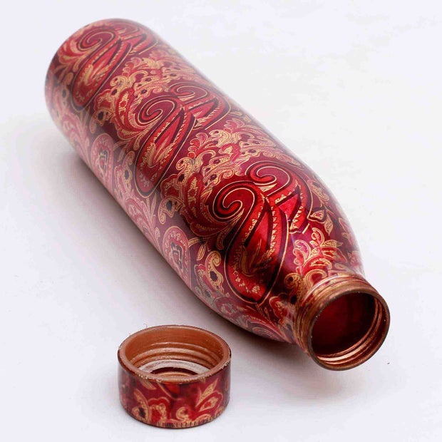 New Narrow Neck Printed Copper Bottle (Tyrian Purple)