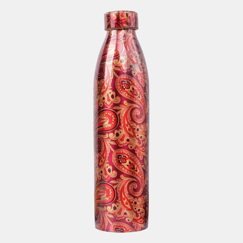 New Narrow Neck Printed Copper Bottle (Tyrian Purple)