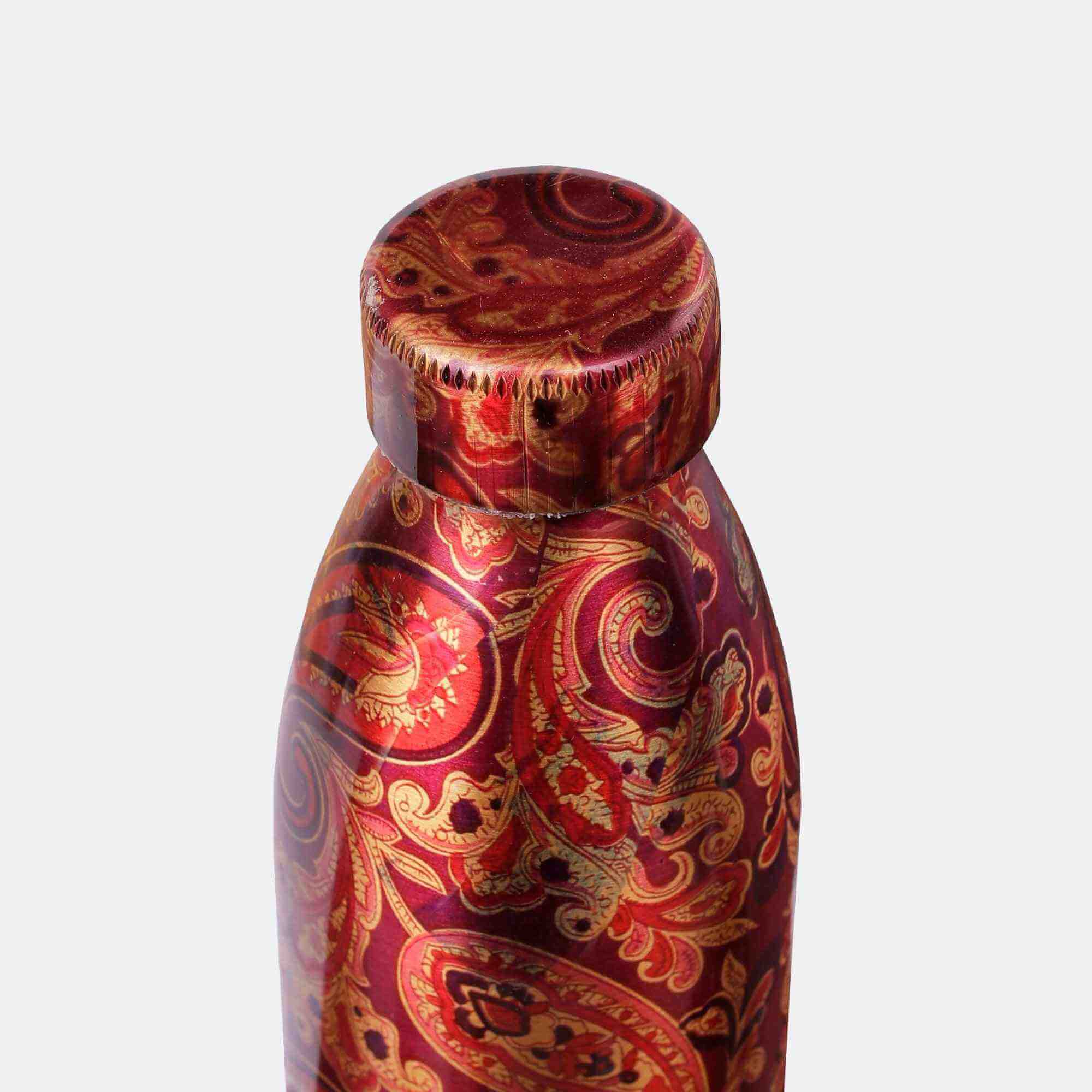 New Narrow Neck Printed Copper Bottle (Tyrian Purple)