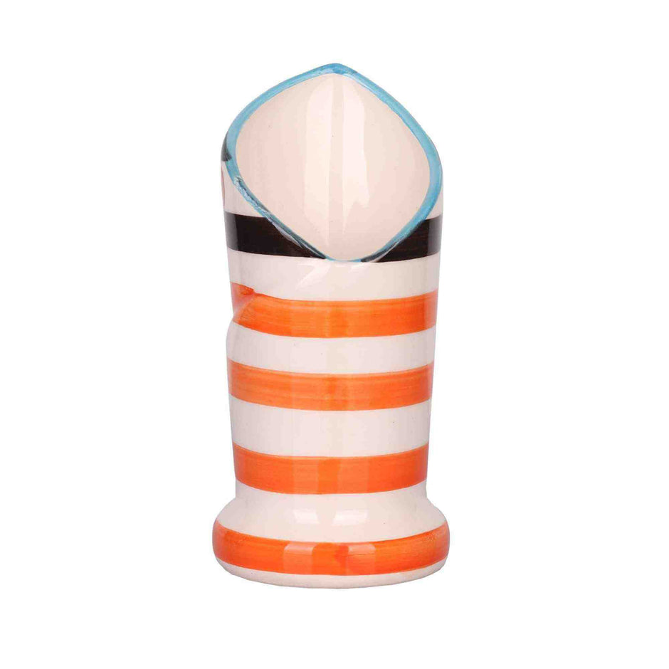 Orange Horizontal Stripes Flower Pot / Napkin Pot
