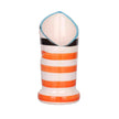 Orange Horizontal Stripes Flower Pot / Napkin Pot