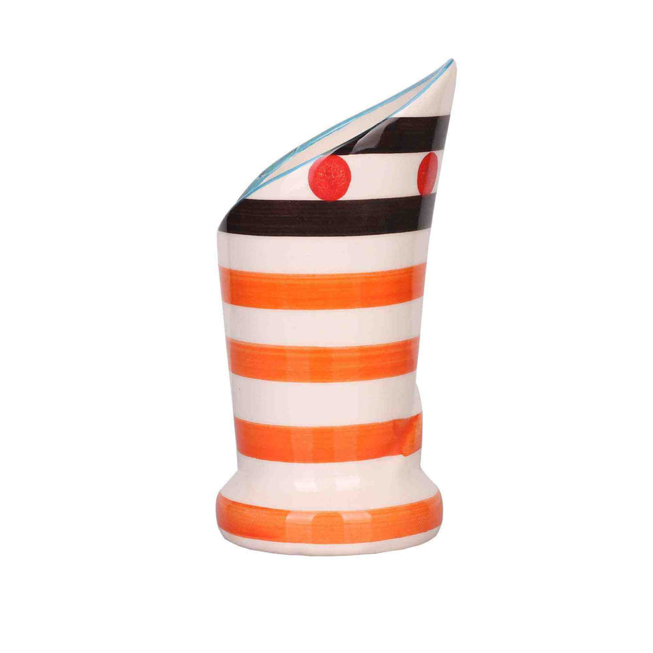 Orange Horizontal Stripes Flower Pot / Napkin Pot