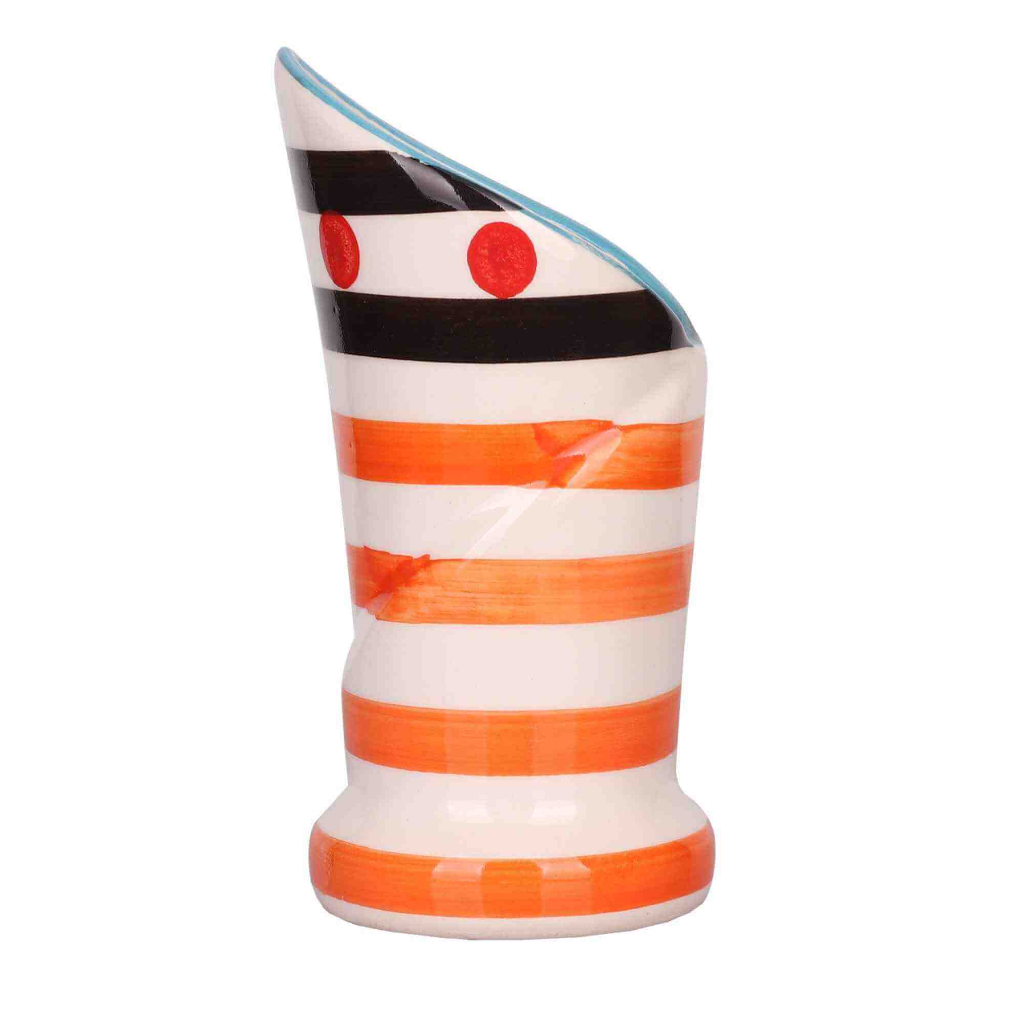 Orange Horizontal Stripes Flower Pot / Napkin Pot