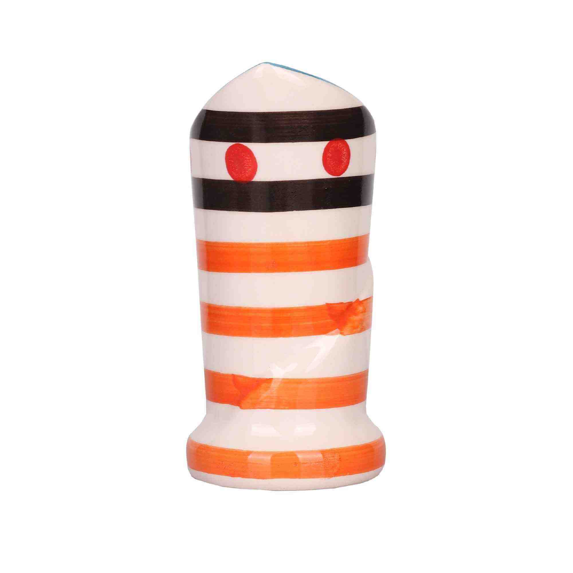 Orange Horizontal Stripes Flower Pot / Napkin Pot