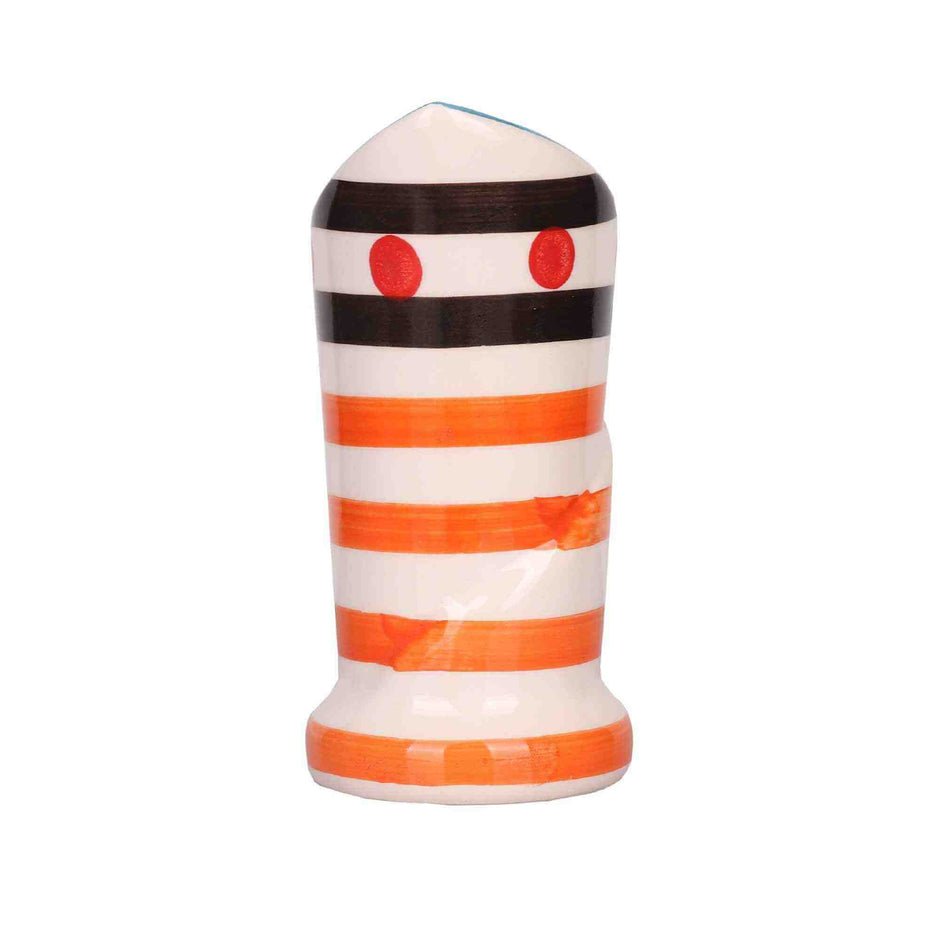 Orange Horizontal Stripes Flower Pot / Napkin Pot
