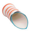 Orange Horizontal Stripes Flower Pot / Napkin Pot