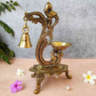 Peacock Trinity Brass Diya with Bell