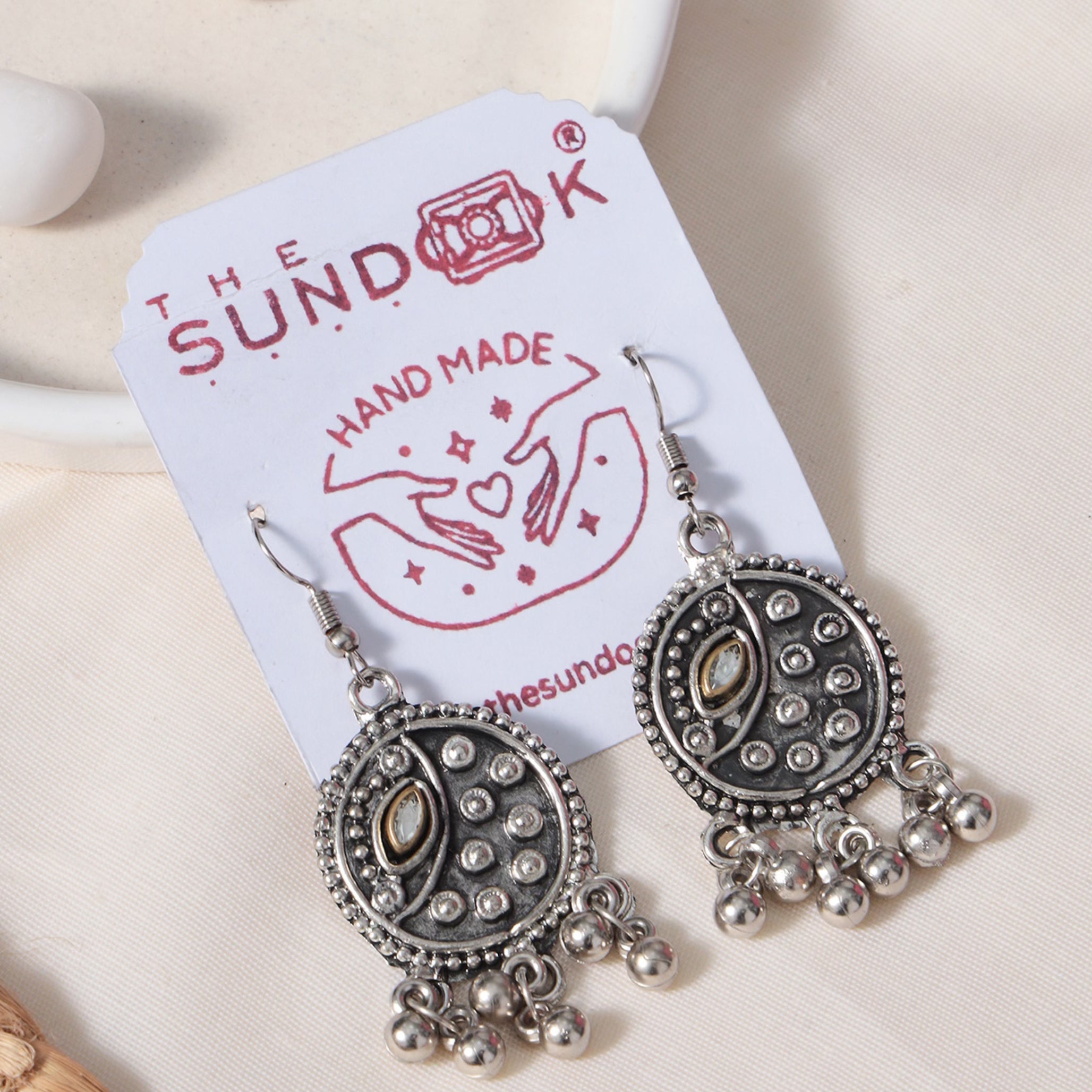Avni Silver Oxidized Long Necklace Set