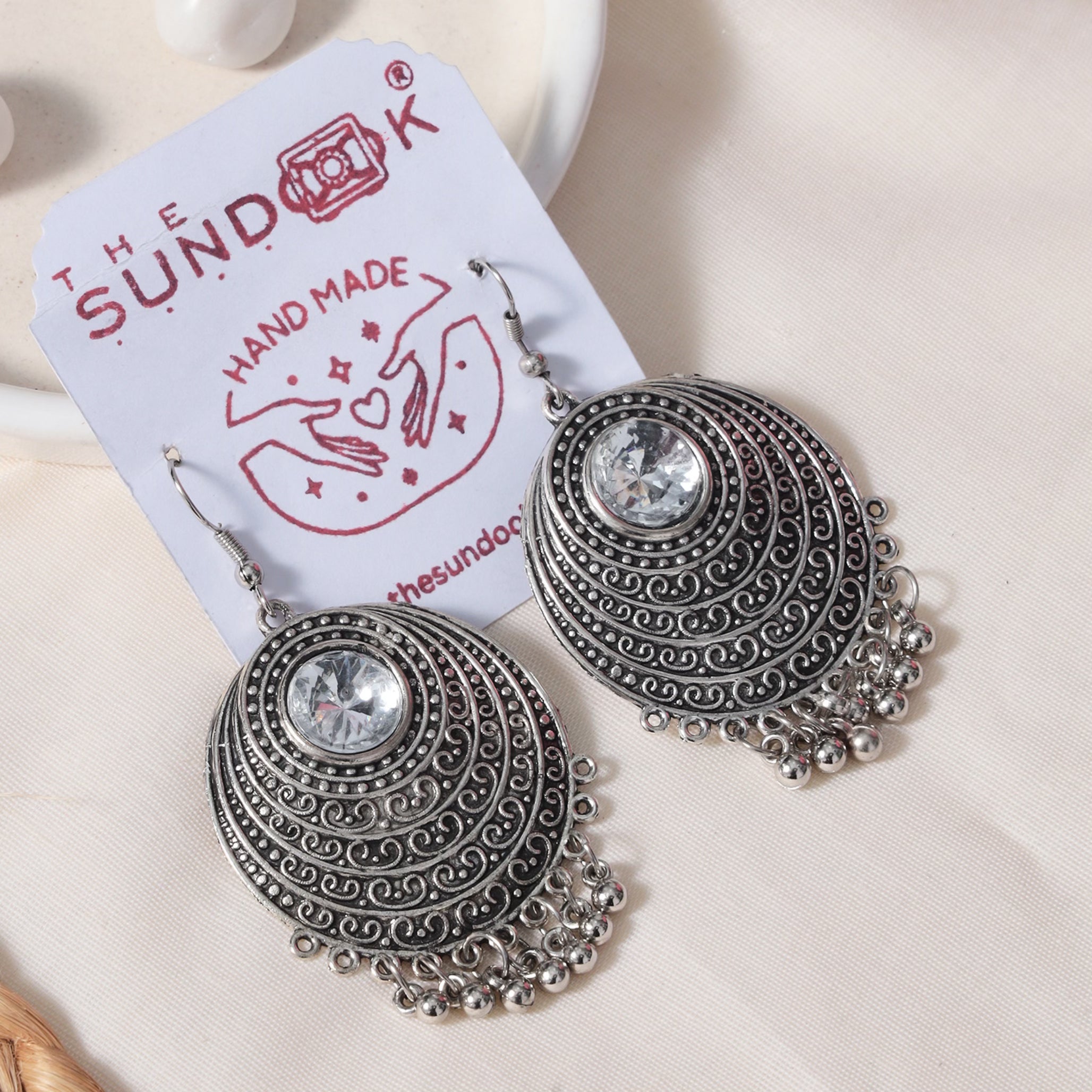 Kaveri Silver Oxidized Long Necklace Set