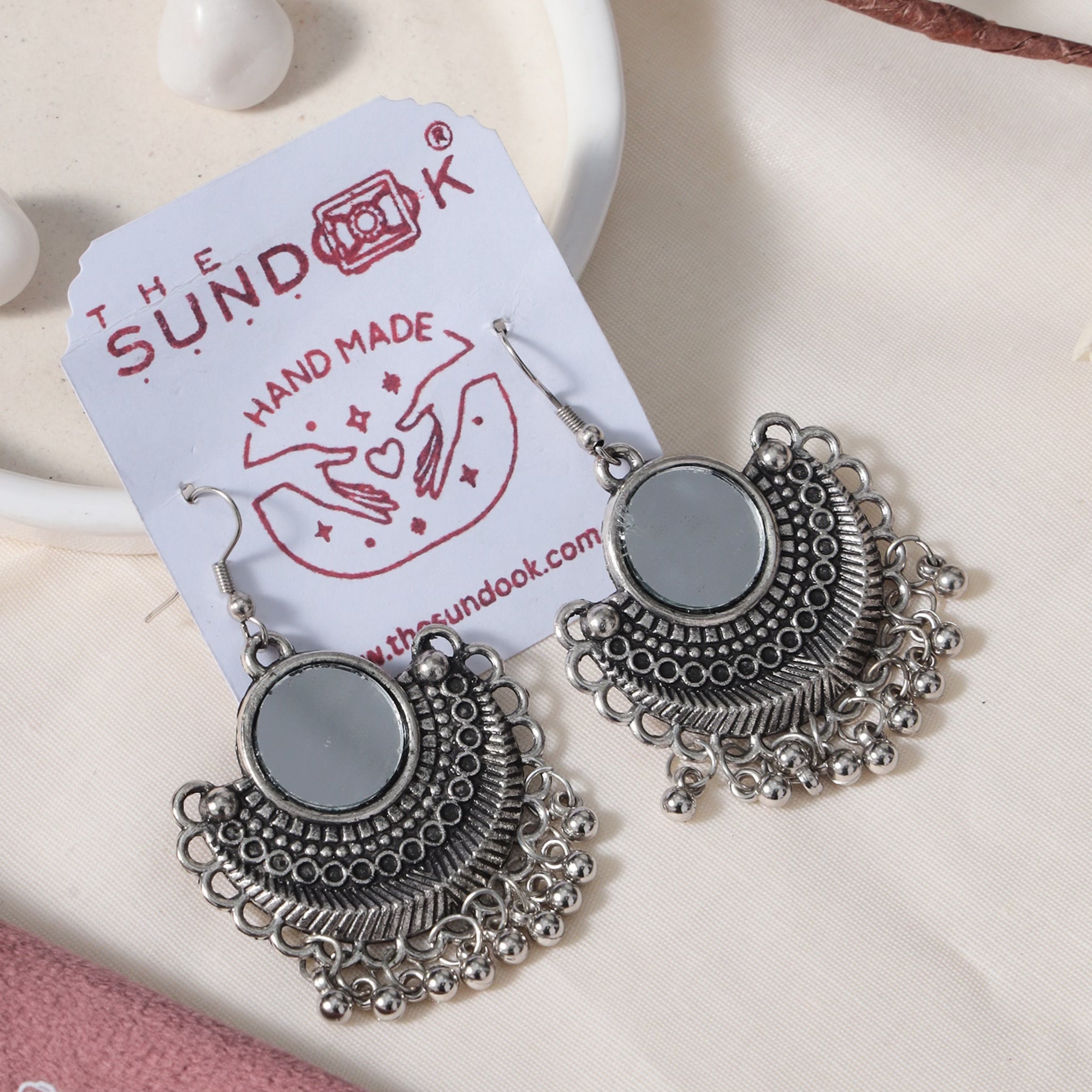 Ananya Silver Oxidized Long Necklace Set