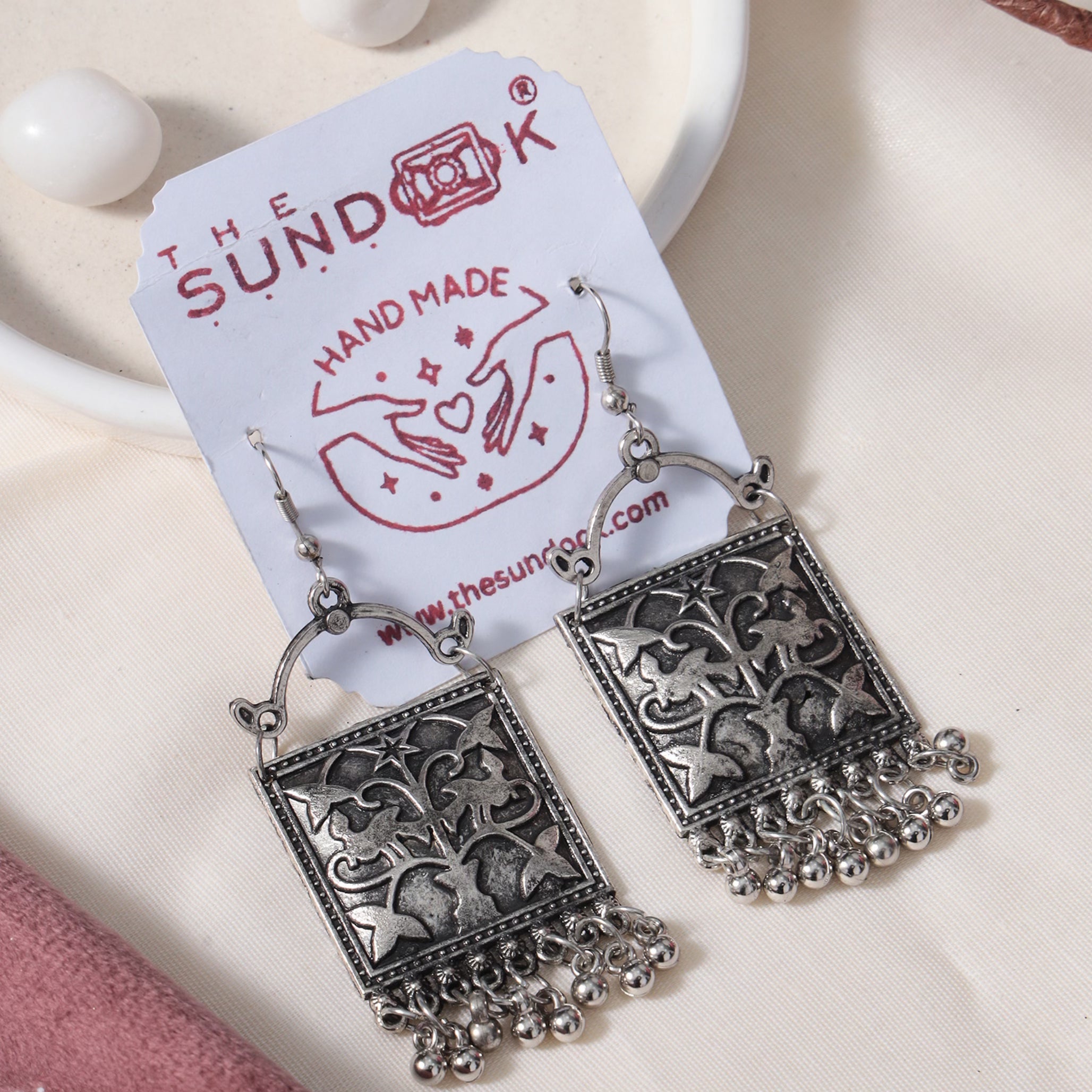 Gauri Silver Oxidized Long Necklace Set