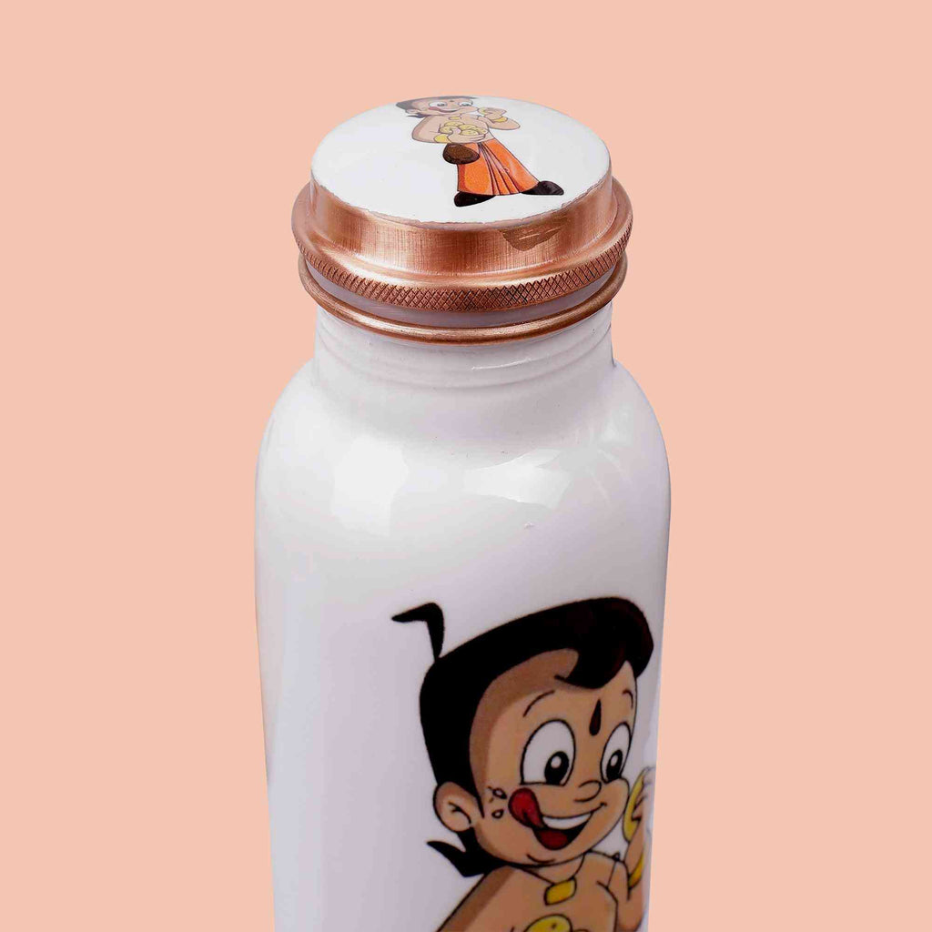 Playful Chhota Bheem Copper Bottle & Tumblers' Set - The Sundook