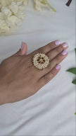 Tanuja Rajwadi Pearl & Kundan Statement Ring