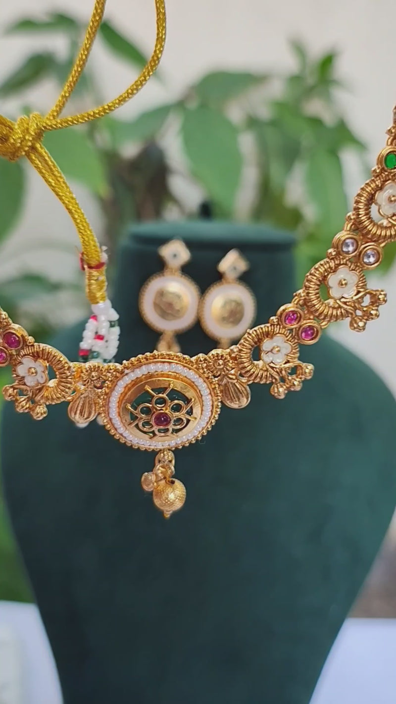 Vanya Gold Plated Heritage Necklace Set