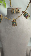 Edha Antique Gold Plated Heritage Necklace Set