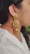 Amrita Kashmiri Chandbali Earrings - Yellow