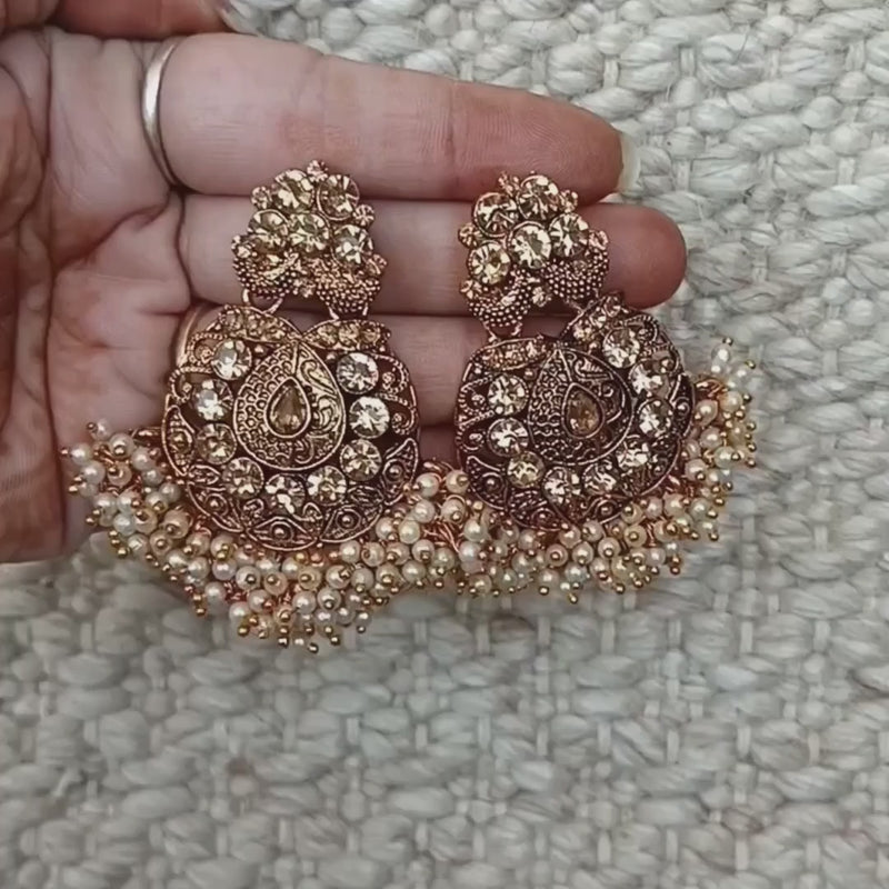 Saumya Gold Enamel Drop Earrings