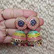Jaanvi Multicolor Gold Plated Stud Jhumki Earrings