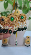 Shravani Traditional Choker With Tikka & Jhumka Earrings - Green