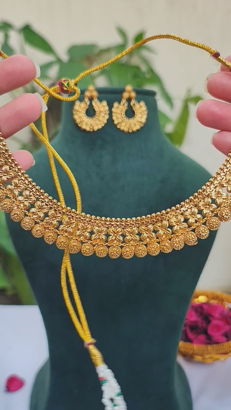 Medha Gold Plated Heritage Necklace Set
