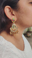 Anjali Gold Plated Heritage Earrings - Green

