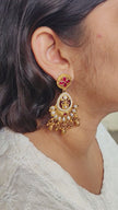 Anjali Gold Plated Heritage Earrings - Maroon