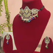 Siya Multicolour Siver Oxidized Choker Necklace Set