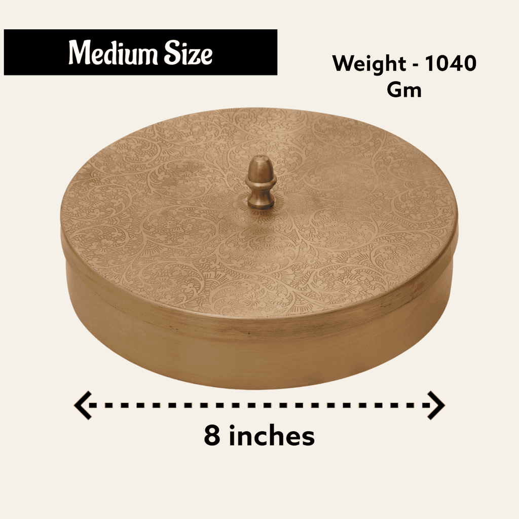 Pure Brass Engraved Spice Box (Masala Daani) - The Sundook