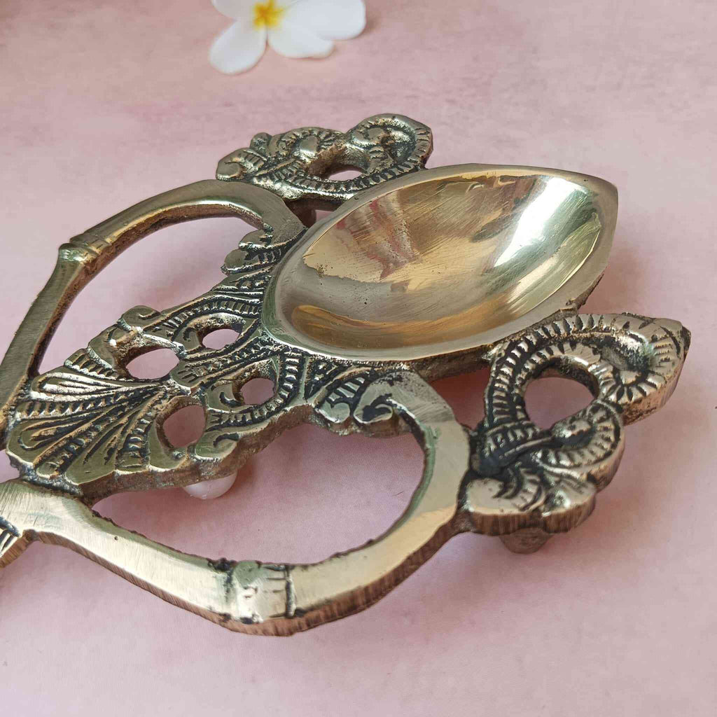 Pure Brass Hawan Diya - The Sundook
