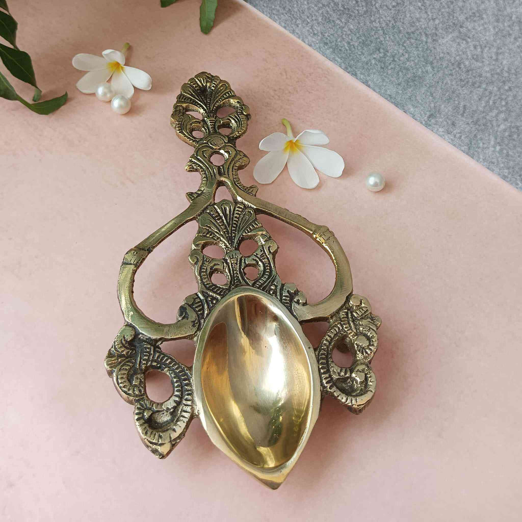 Pure Brass Hawan Diya - The Sundook