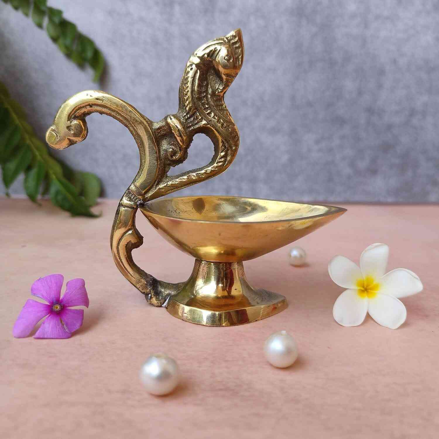 Pure Brass Mayur Diya