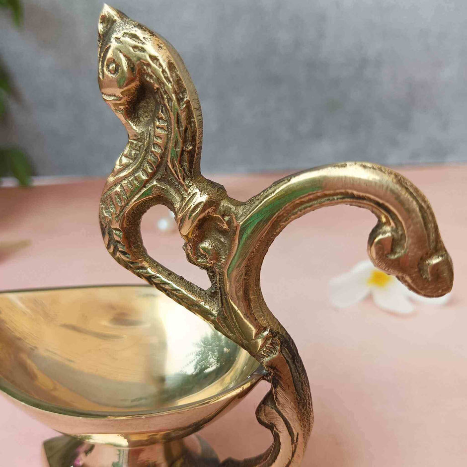 Pure Brass Mayur Diya