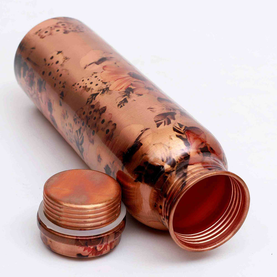 Random Floral Print Copper Bottle (Print 1)
