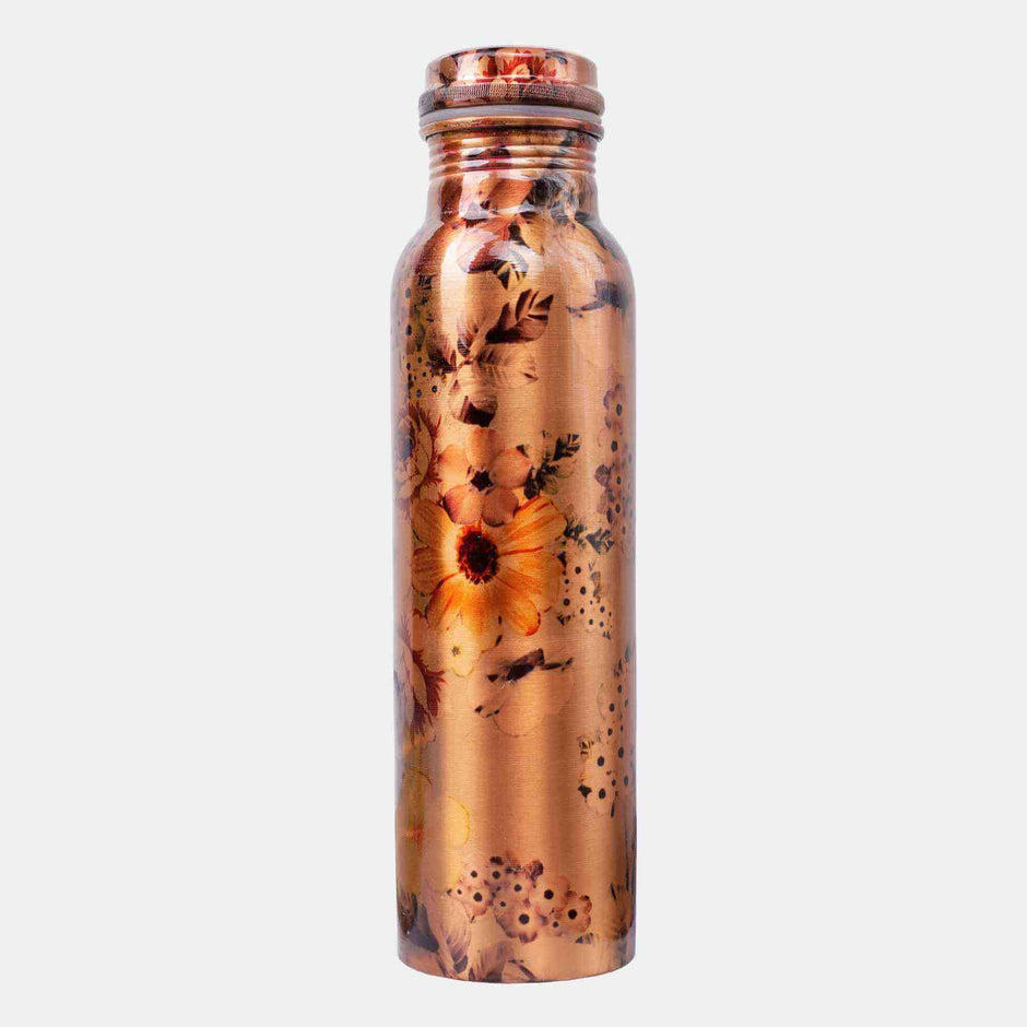 Random Floral Print Copper Bottle (Print 1)