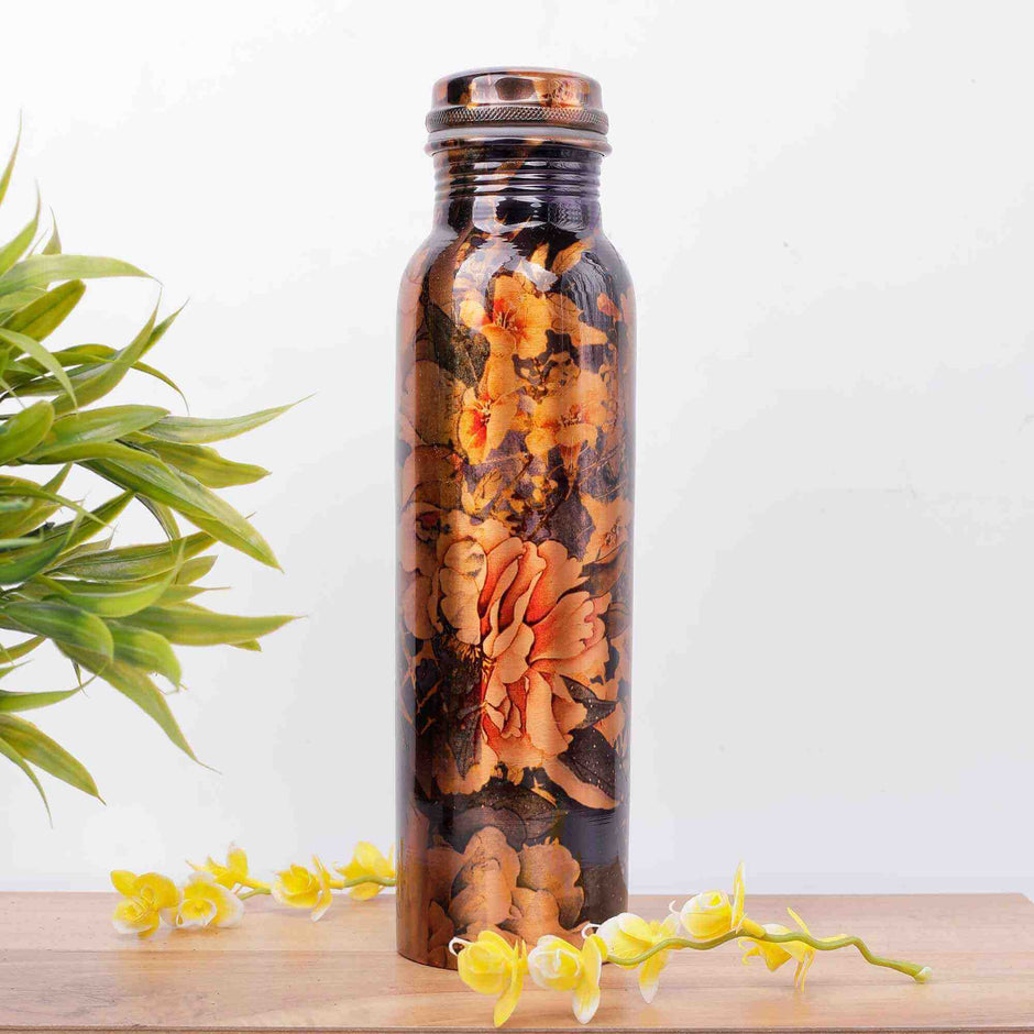 Random Floral Print Copper Bottle (Print 2)
