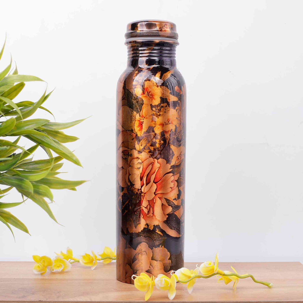 Random Floral Print Copper Bottle (Print 2) - The Sundook