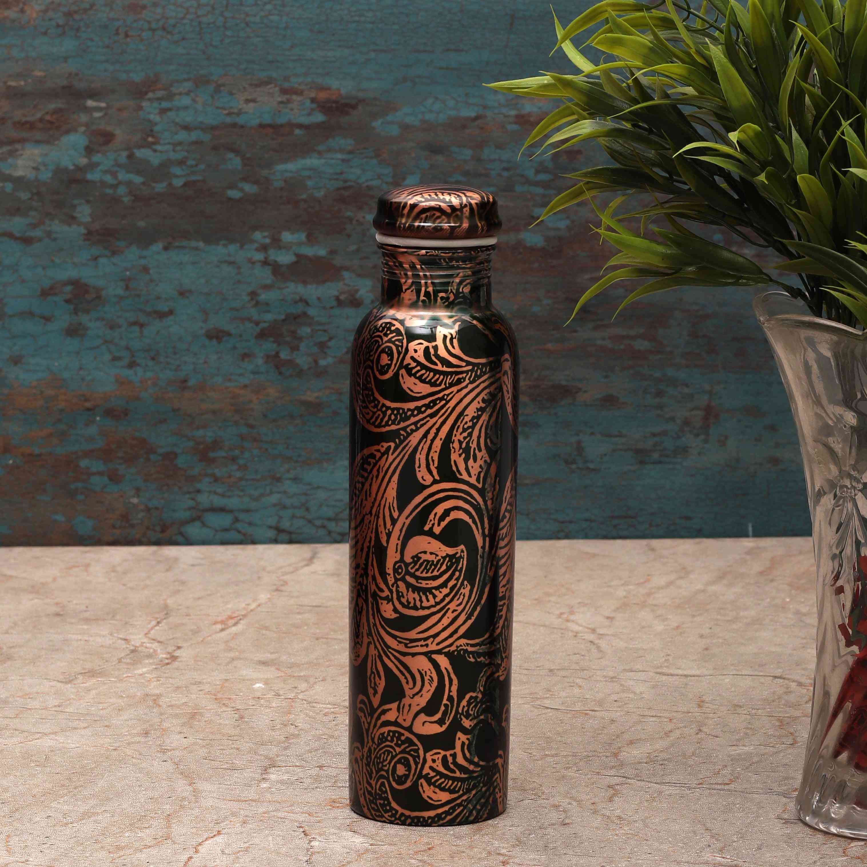Random Floral Print Copper Bottle (Print 4)